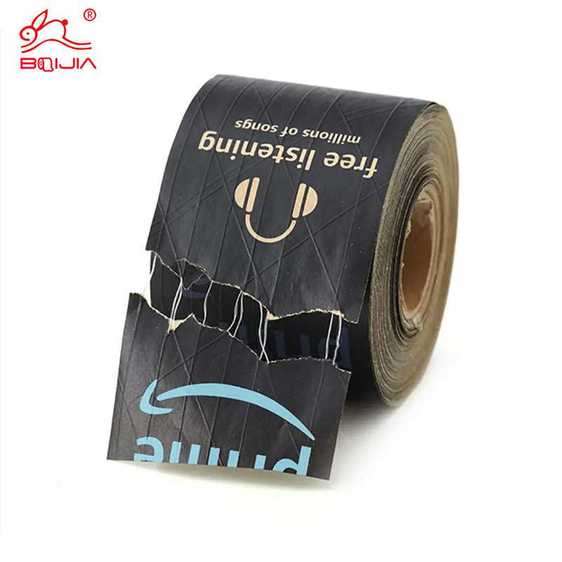 China Cheap Customized Adapted Amazon Warehouse Express Shipping Amazon LOGO Printing Water Activated Kraft Paper Tape Manufacturer