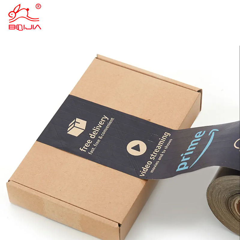 Customized Amazon Printing LOGO Water Activated Glued Kraft Paper Packaging Tape Manufacturer